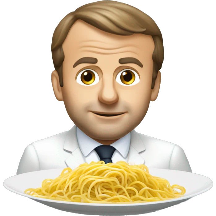 Emmanuel macron mangeant des spaghettis emoji