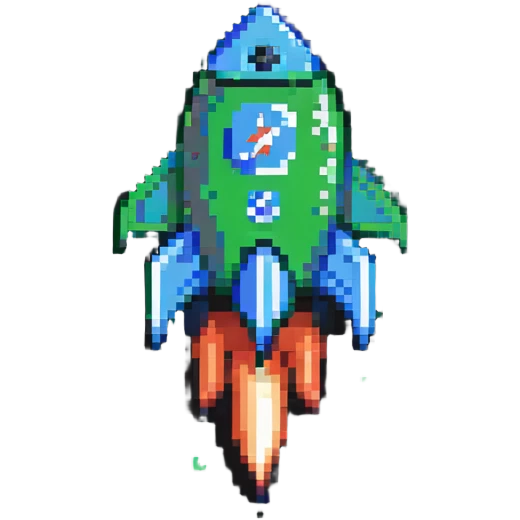 Green check mark with a small rocket ship, deployment success symbol emoji