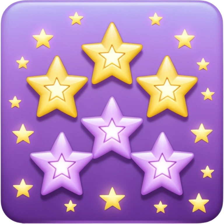 Lilac three stars emoji
