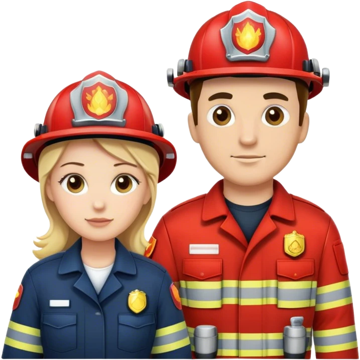 A fireman and a EMT standing together  emoji