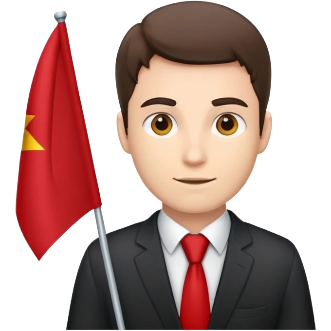 tie man red flag emoji