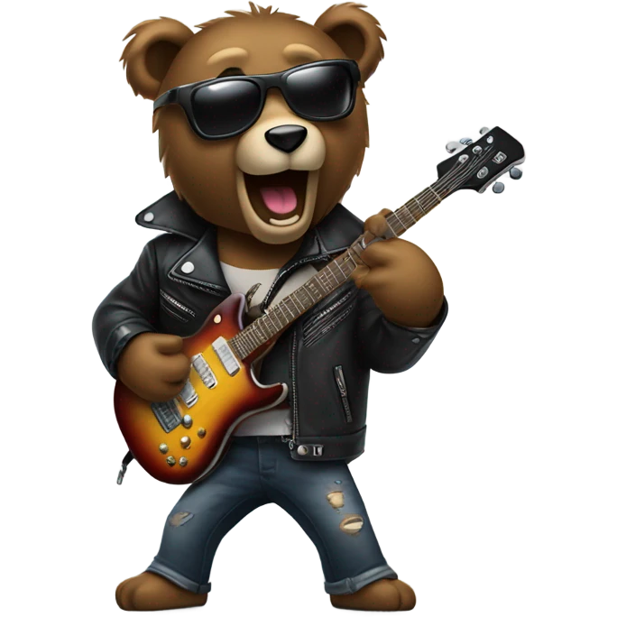 Rock and roll bear emoji