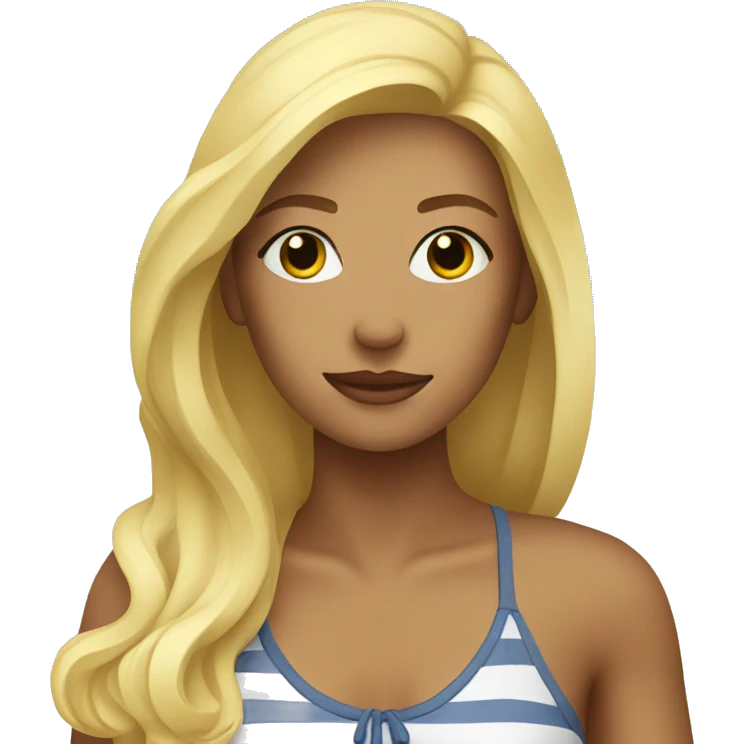 blonde woman at beach emoji