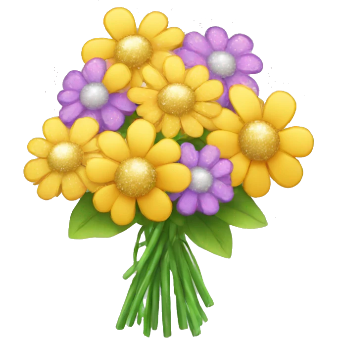 flowers bouquet with a sparkle emoji