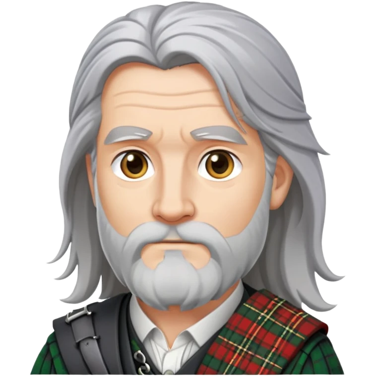 Long gray hair male in a kilt emoji