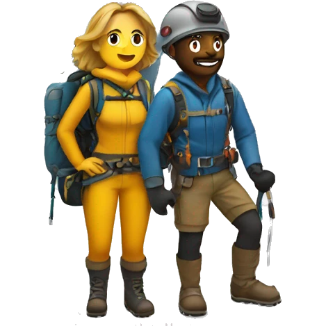 With couple mountaineers  emoji