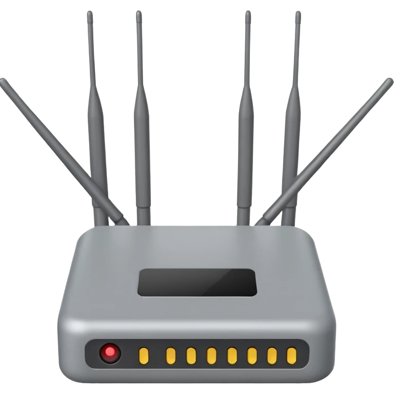 a real, highly realistic modem with antennas emoji