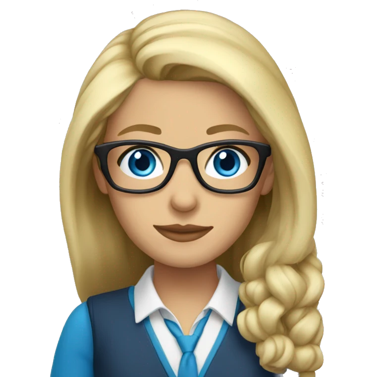 teacher-blonde-glasses-blue eyes emoji