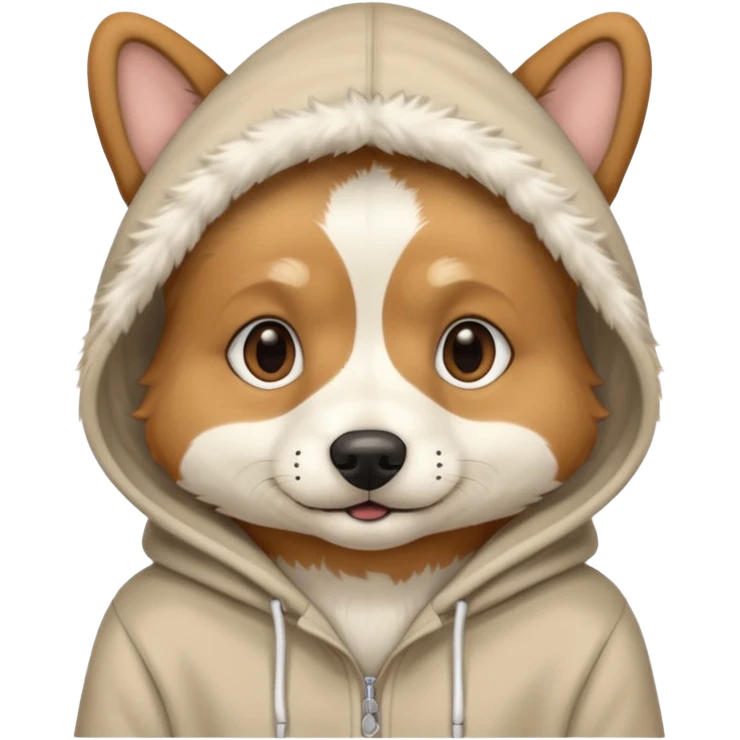 Dog wearing a hudie  emoji