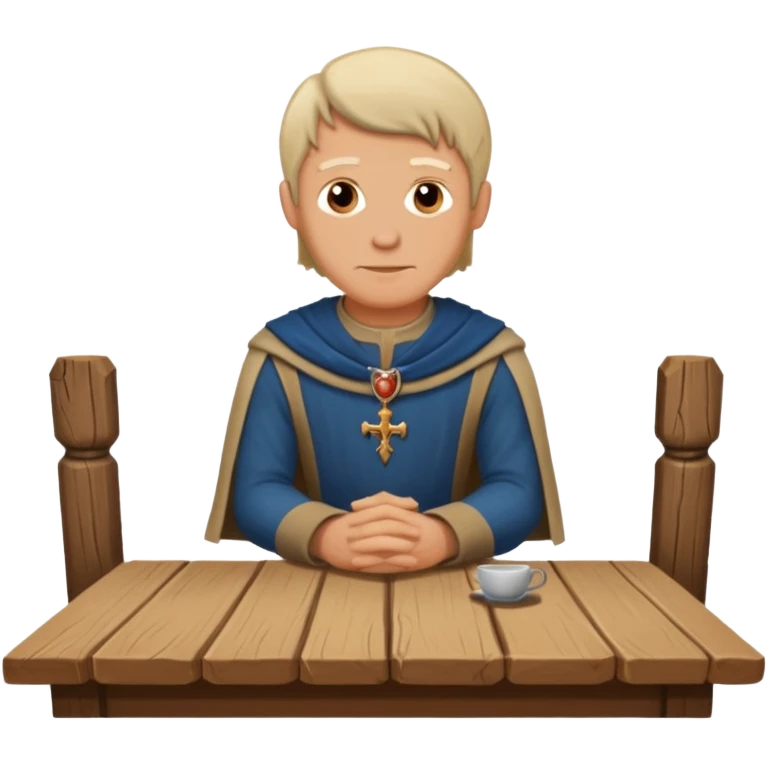 medieval white man seated by a table emoji