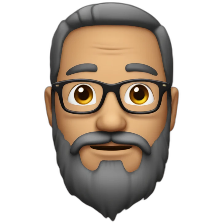 Hombre de 40 años con gafas y barba emoji