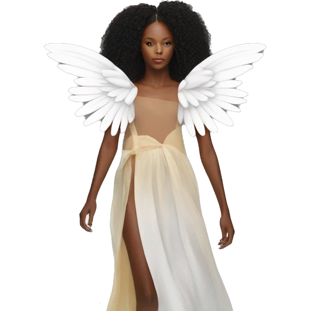 model on runway wearing wings emoji