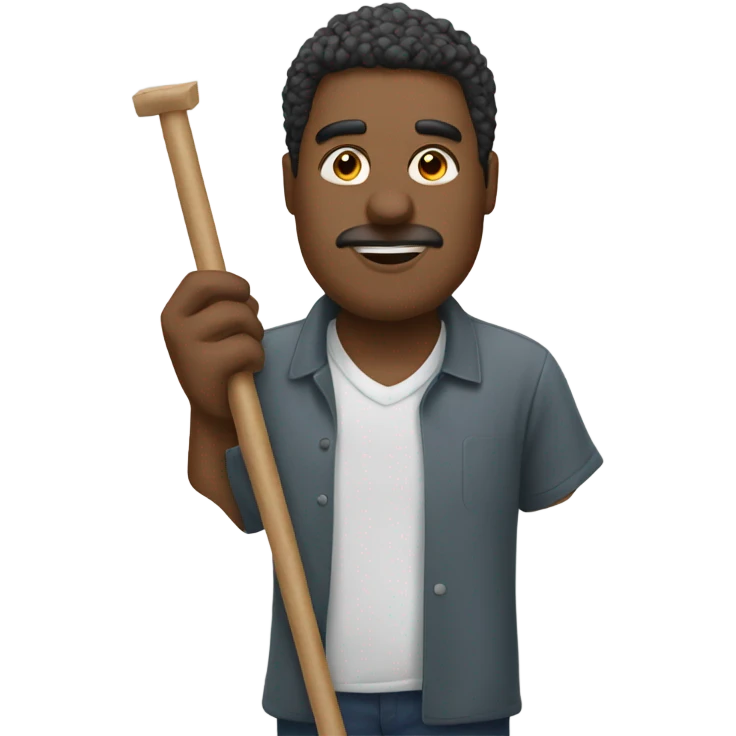 man holding placard on stick emoji