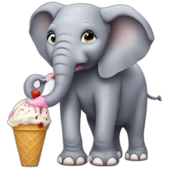 Elephant eating icecream emoji