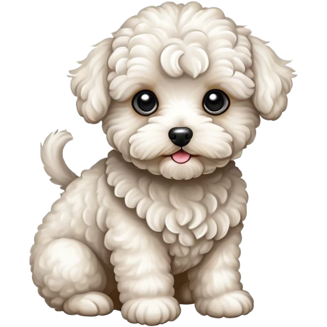 White curly maltipoo emoji