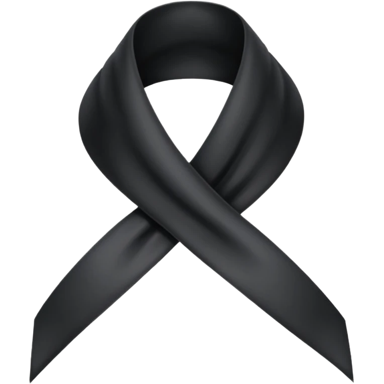 One Black ribbon for dead people honoring emoji