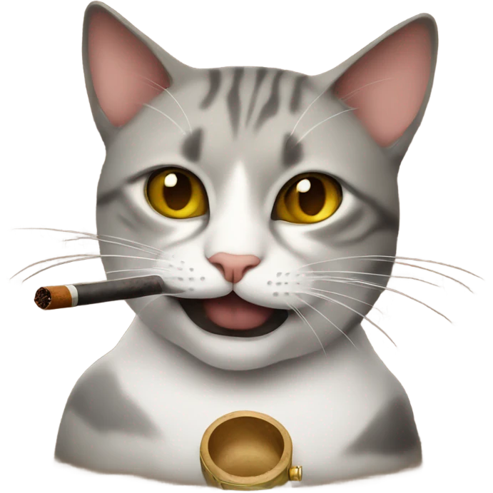 Cat smoking cigar emoji