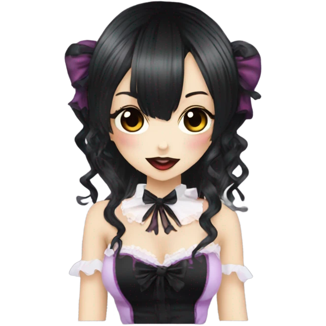 Vampire hime gyaru girl black hair emoji