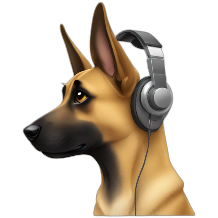 Malinois with headphone emoji