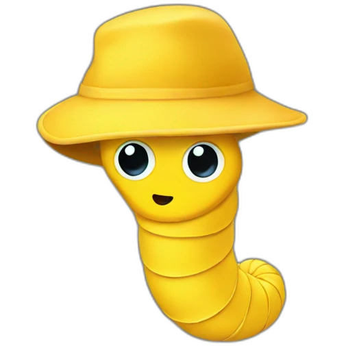 worm yellow hat emoji