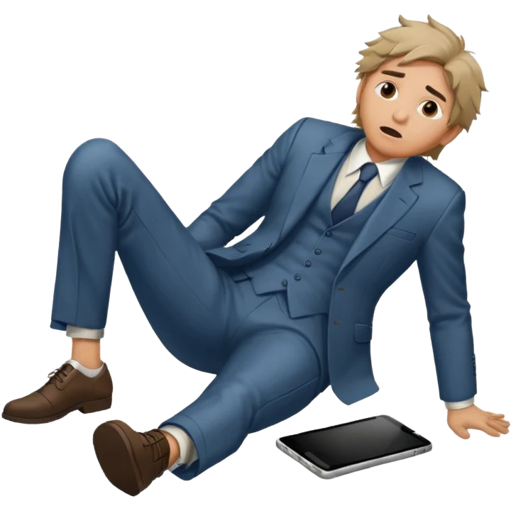 a man lying on the floor who has just fallen emoji