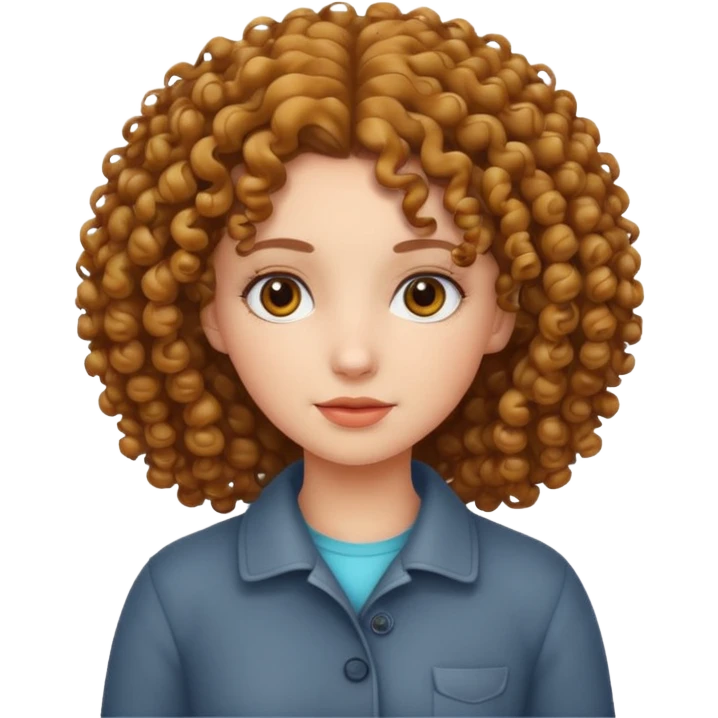 دختر مو فرفری emoji