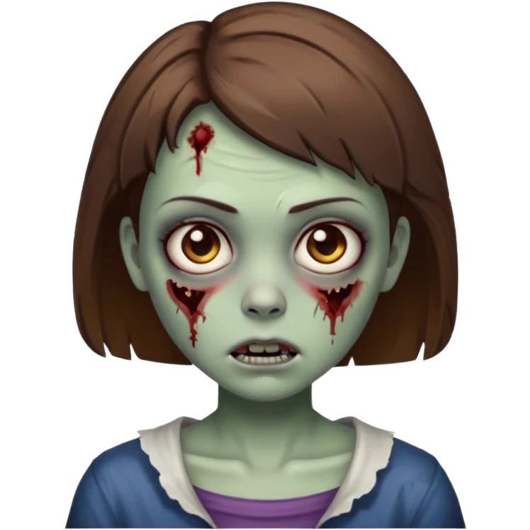 zombie girl with short brown hair emoji
