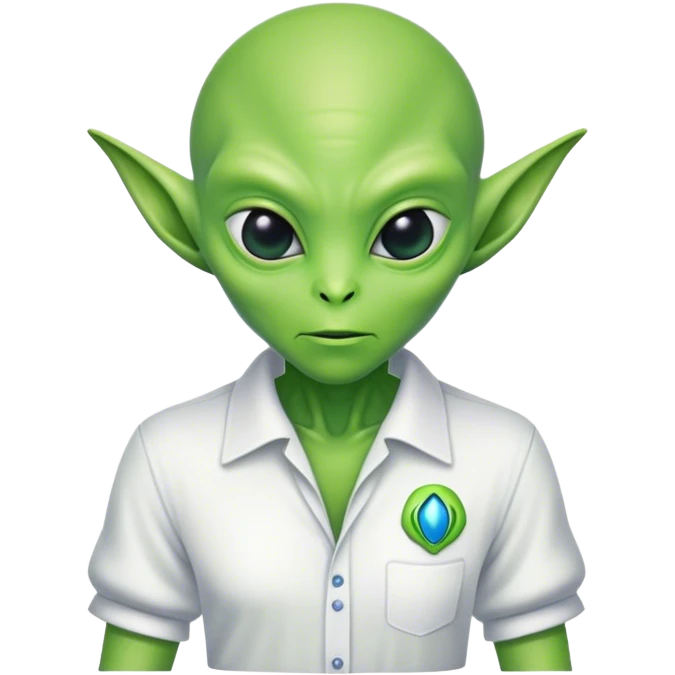 Green alien in shirt vyshyvanka emoji