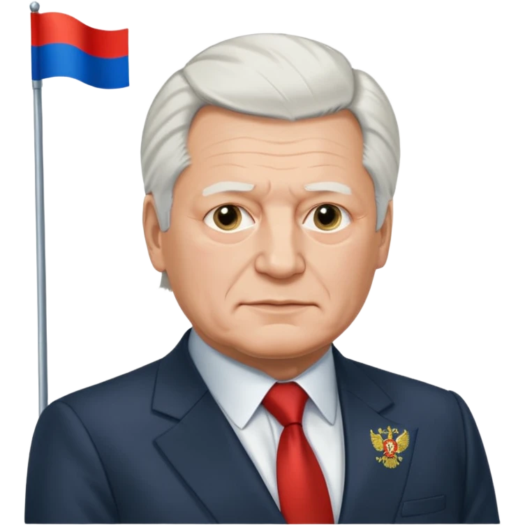 Boris Eltsin and Russian flag emoji
