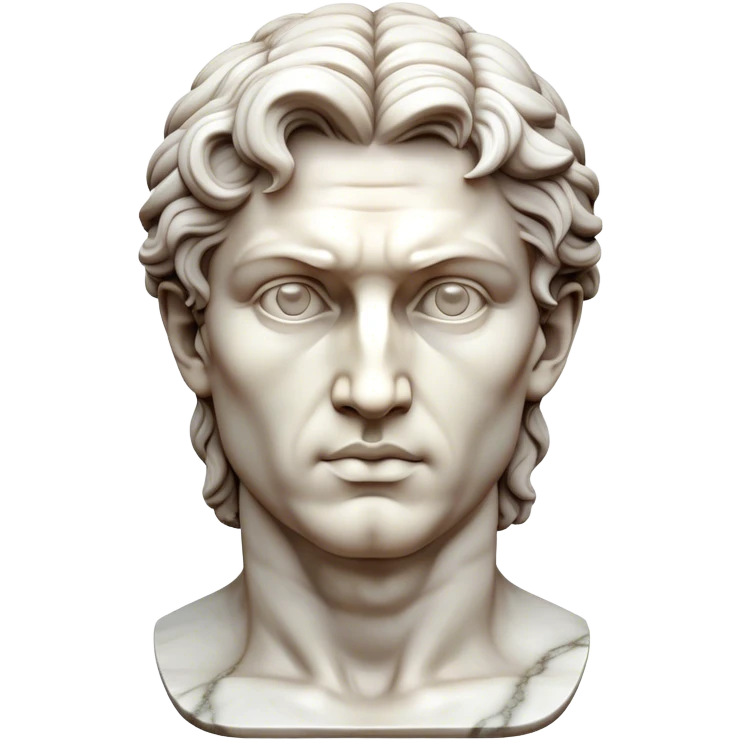 Cinematic Realistic Michelangelo's David Sculpture Emoji, depicted as a masterful Renaissance statue with idealized proportions and a serene noble expression, rendered with lifelike marble textures and soft classical lighting that captures its timeless beauty. emoji