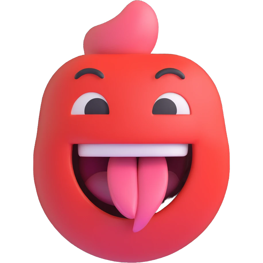 smiling with tongue sticking out
add the words  I’m talking bout innatt  emoji