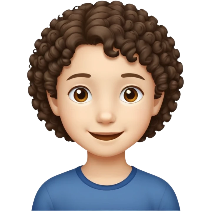 "- Nam
- 10 tuổi
- Da trắng
- Tóc ngắn, xoăn xù
- Cười tươi
" emoji