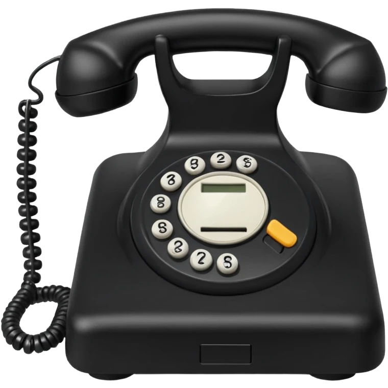Black office landline phone emoji