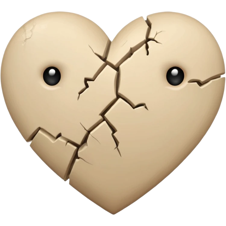 Pale beige broken heart emoji