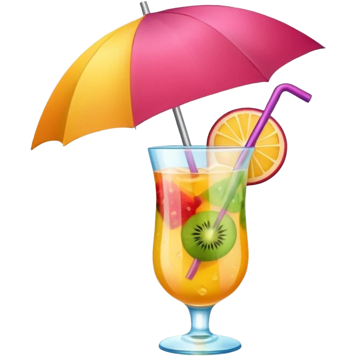 tropical drink with an umbrella, refreshing summer feel emoji