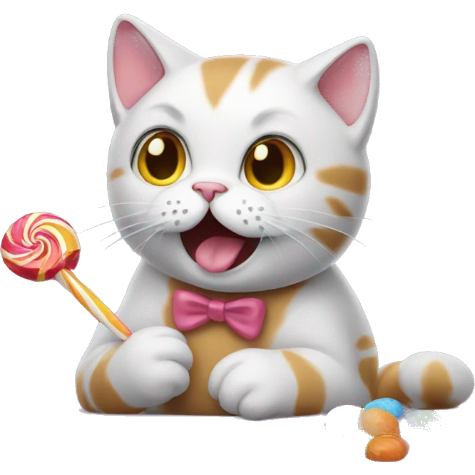 Cat eating candy emoji
