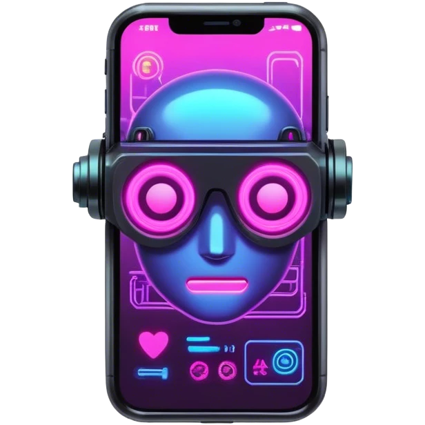 neon cyberpunk style iphone emoji