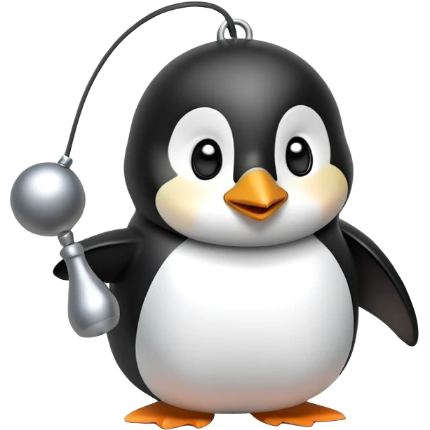 Cute penguin ringing bell no headset emoji