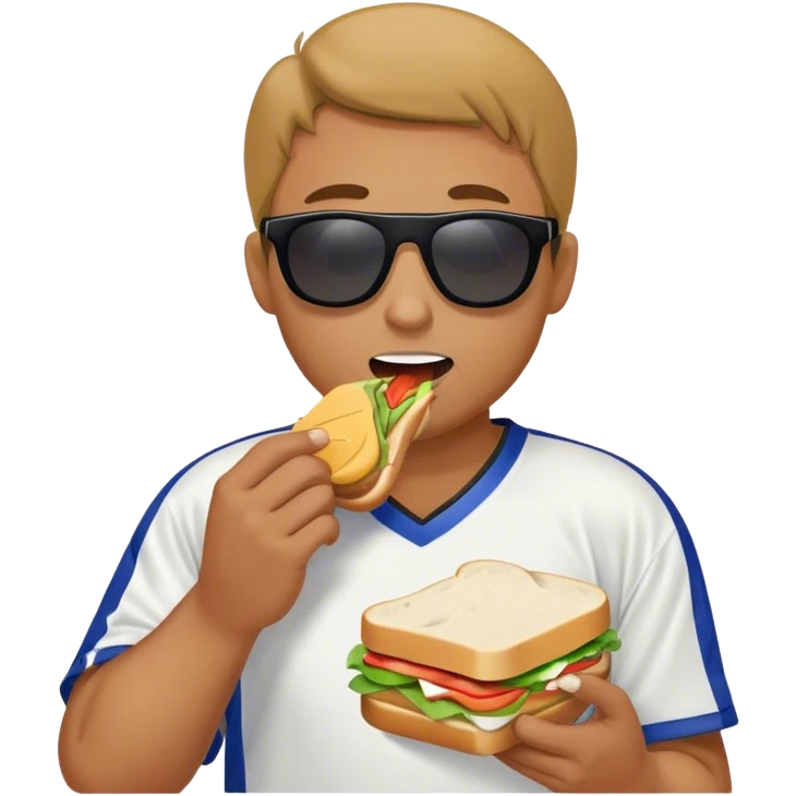 man eating a sandwich while playing hockey emoji