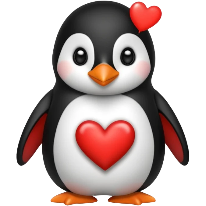 Cute penguin with alots of heart emoji