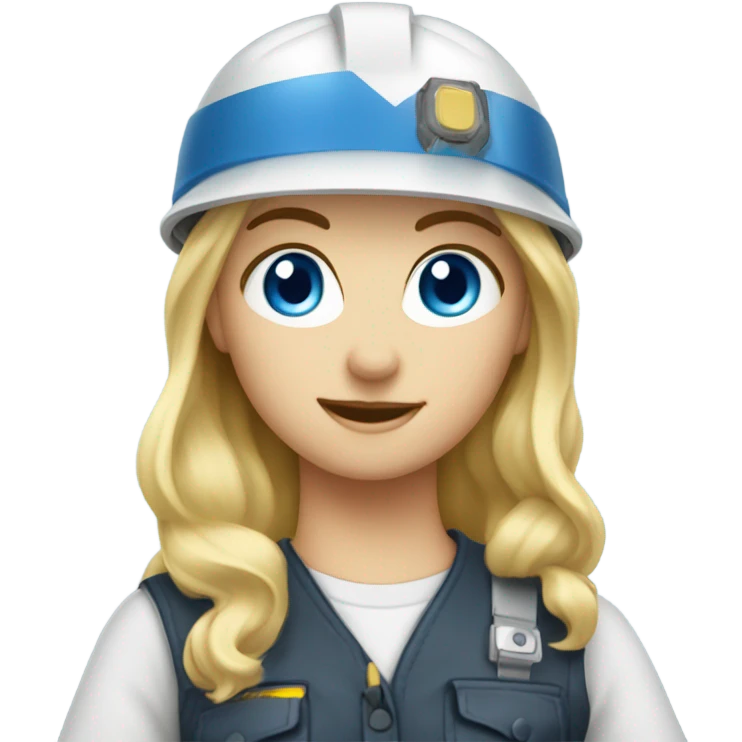 blonde hair blue eyed girl electrician  emoji