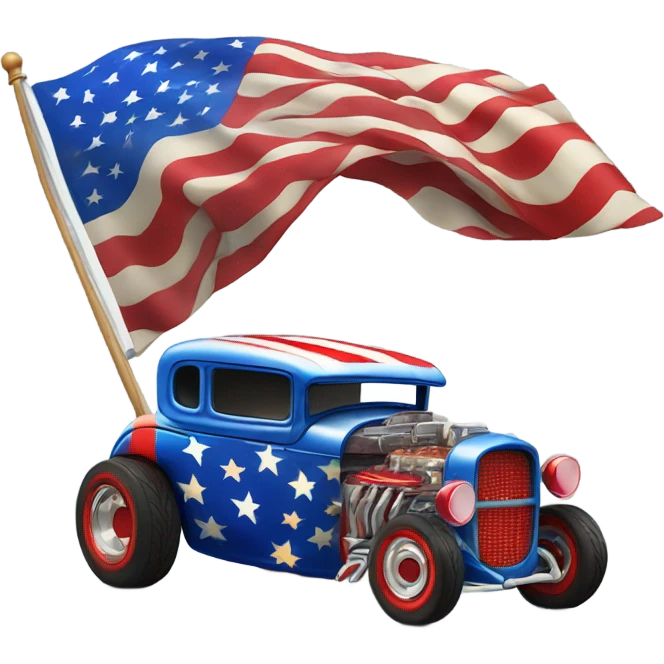 Hot rod American flag emoji