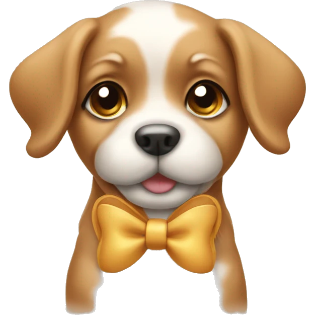 cute puppy with bow  emoji