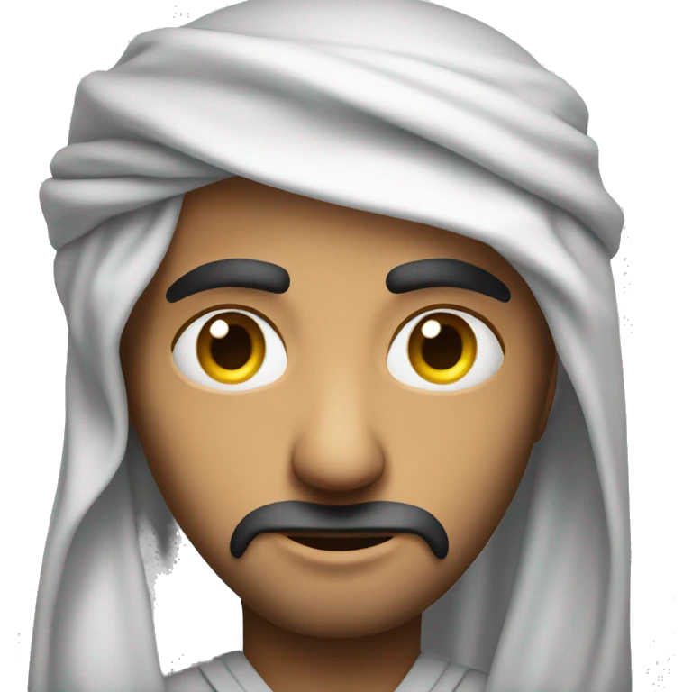 Arab holding his head with his hands photorealistic serious emoji