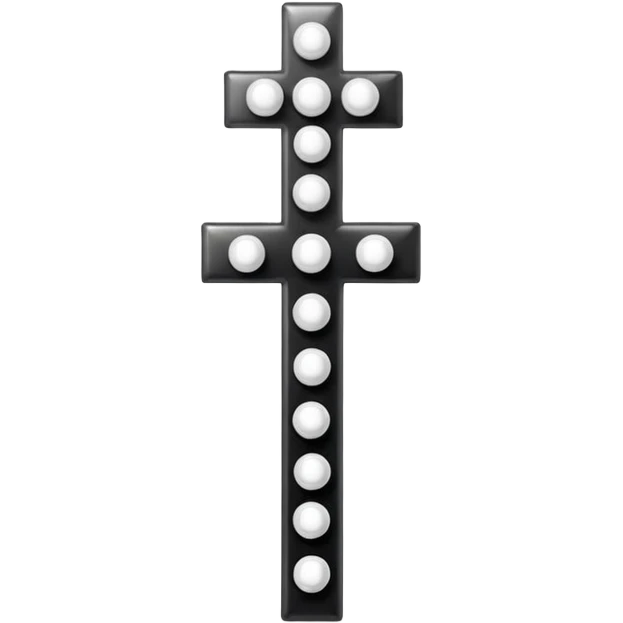 Elegant emoji icon of a white cross made of white beads, glossy surface, subtle shadows, pure white palette, centered emoji