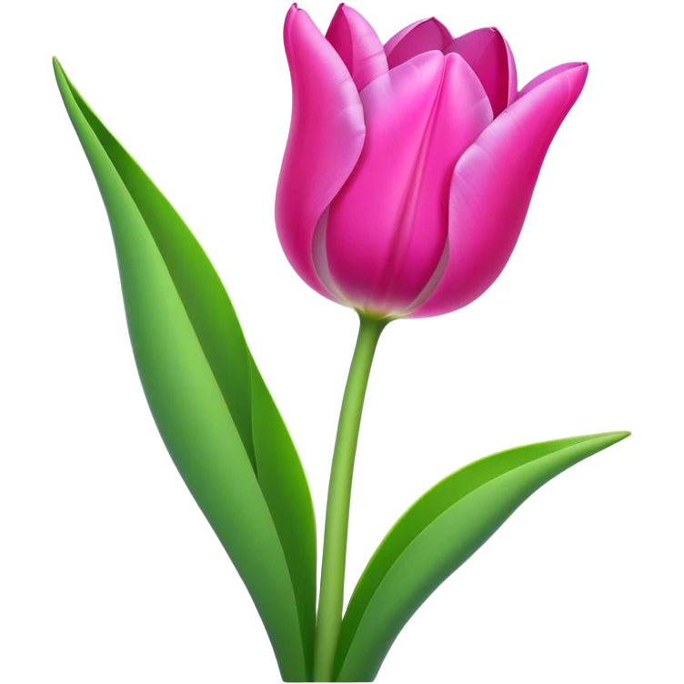 Cinematic Realistic Tulip Emoji, Elegant and simple, with soft, smooth petals in shades of pink and purple, gently curved and reaching upward. The slender green stem contrasts against the delicate bloom, while surrounding greenery adds a peaceful touch. Soft glowing outline, capturing the essence of springtime beauty and grace in a delicate tulip. emoji