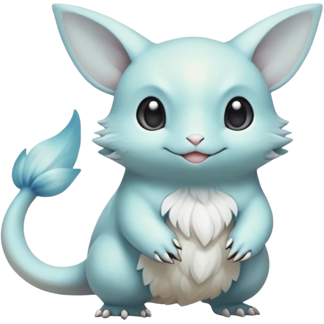White soft natural realistic romantic vintage antique divine beautiful elegant pretty precious cute young youthful  Fakémon-Pokémon-hybrid-creature emoji