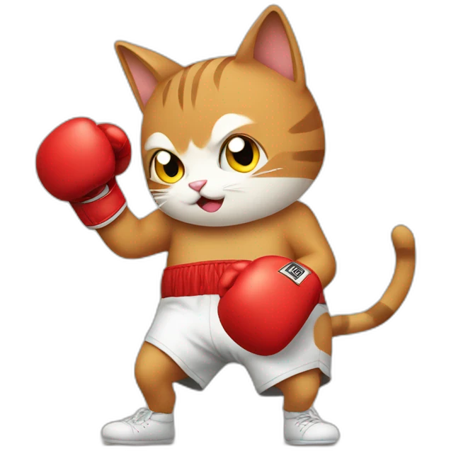 A cat boxing emoji