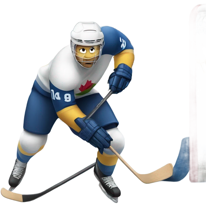 Hockey player scoring a goal emoji