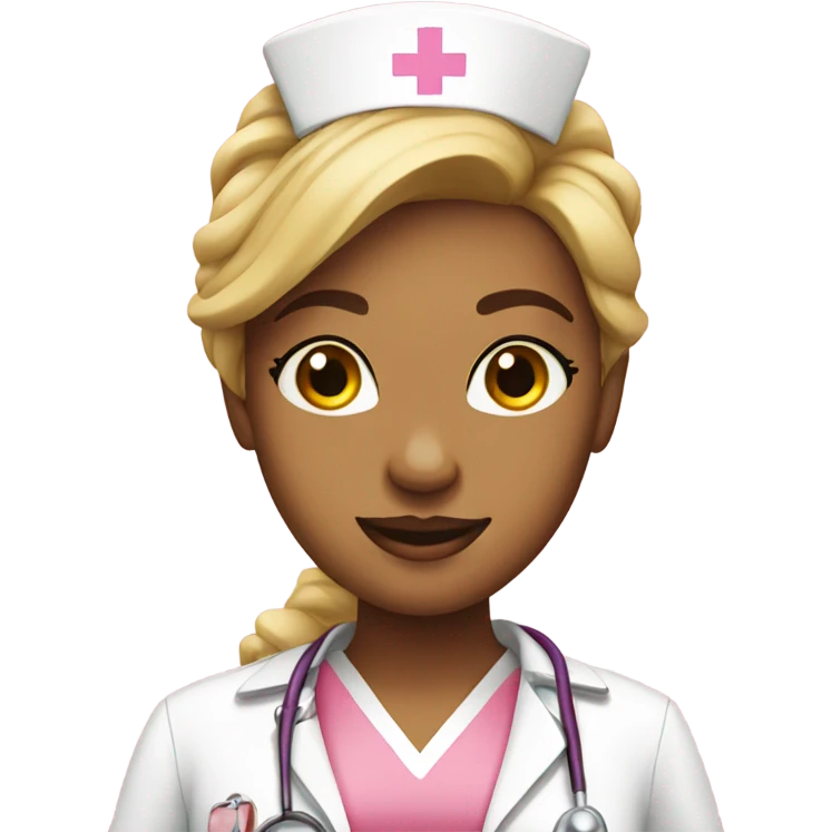 Pretty nurse in pink emoji